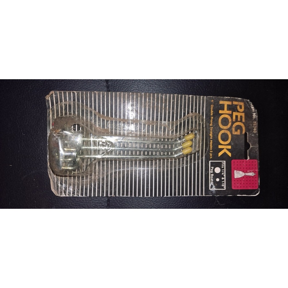BRAND NEW SEALED! Crawford 18340 3PK 4" Double Prong Straight Peg Hook L